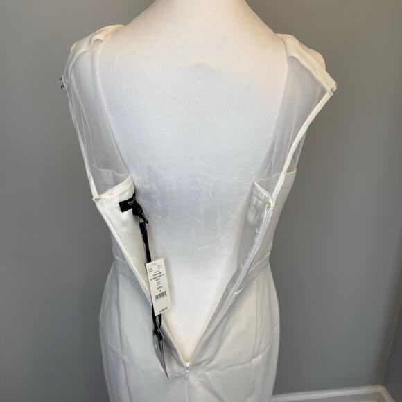 White House Black Market NWT size 4 cream knee length sleeveless sheath dress - Picture 4 of 14